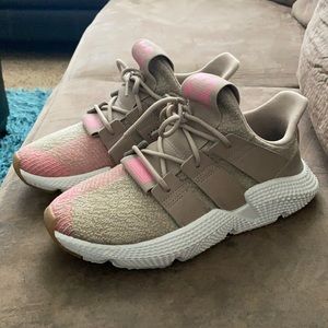 Tan & Pink Adidas shoes